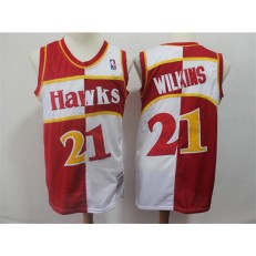 Atlanta Hawks #21 Dominique Wilkins Red White 1987-88 Hardwood Classics Jersey