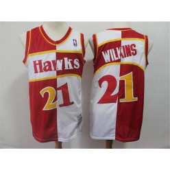 Atlanta Hawks #21 Dominique Wilkins Red White 1987-88 Hardwood Classics Jersey