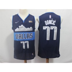 Dallas Mavericks #77 Luka Doncic Navy Nike Swingman Jersey