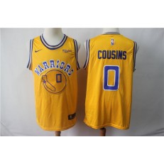 Golden State Warriors #0 DeMarcus Cousins Yellow Throwback Nike Swingman Jersey