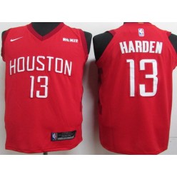 Houston Rockets #13 James Harden Red 2018-19 Earned Edition Nike Authentic Jersey