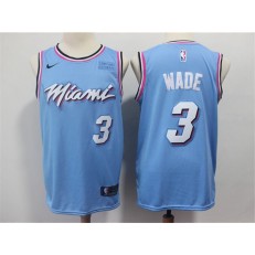 Miami Heat #3 Dwyane Wade Light Blue Nike Swingman Jersey