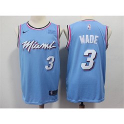 Miami Heat #3 Dwyane Wade Light Blue Nike Swingman Jersey