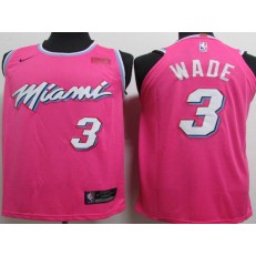 Miami Heat #3 Dwyane Wade Pink 2018-19 Earned Edition Nike Authentic Jersey