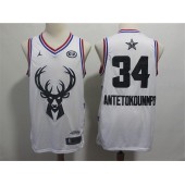 Milwaukee Bucks #34 Giannis Antetokounmpo White 2019 NBA All-Star Game Jordan Brand Swingman Jersey