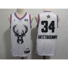 Milwaukee Bucks #34 Giannis Antetokounmpo White 2019 NBA All-Star Game Jordan Brand Swingman Jersey