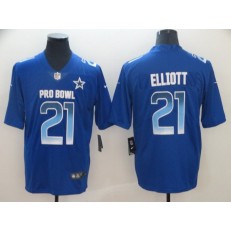 Dallas Cowboys #21 Ezekiel Elliott Royal Nike NFC 2019 Pro Bowl Limited Jersey