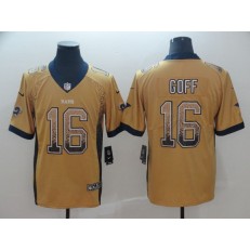 Los Angeles Rams #16 Jared Goff Gold Drift Fashion Limited Nike NFL Men Jersey