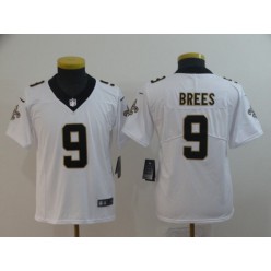 Youth Nike New Orleans Saints #9 Drew Brees White Vapor Untouchable Limited Jersey