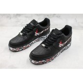 NIKE AIR FORCE 1 LOW BLACK WHITE RED PAINTING 315115-114