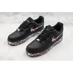 NIKE AIR FORCE 1 LOW BLACK WHITE RED PAINTING 315115-114