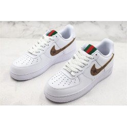 NIKE AIR FORCE 1 LOW WHITE BROWN BUTTERFLY KNOT AR7720-101