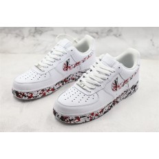 NIKE AIR FORCE 1 LOW WHITE RED BLACK PAINTING 315115-113