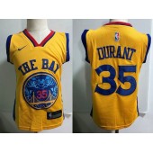 Golden State Warrior #35 Kevin Durant Yellow Nike Toddler Jersey