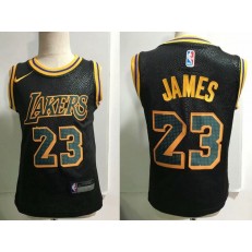 Los Angeles Lakers #23 LeBron James Black Nike Toddler Jersey