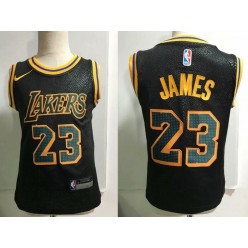 Los Angeles Lakers #23 LeBron James Black Nike Toddler Jersey