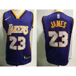 Los Angeles Lakers #23 LeBron James Purple Nike Toddler Jersey