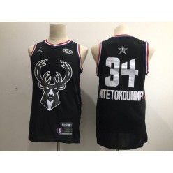 Milwaukee Bucks #34 Giannis Antetokounmpo Black 2019 NBA All-Star Game Jordan Brand Swingman Jersey