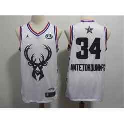 Milwaukee Bucks #34 Giannis Antetokounmpo White 2019 NBA All-Star Game Jordan Brand Swingman Jersey
