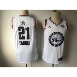 Philadelphia 76ers #21 Joel Embiid White 2019 NBA All-Star Game Jordan Brand Swingman Jersey