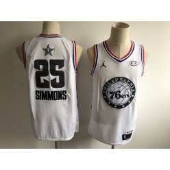 Philadelphia 76ers #25 Ben Simmons White 2019 All-Star Game Jordan Brand Swingman Jersey
