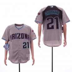 MLB Arizona Diamondbacks #21 Zack Greinke Gray Teal Flexbase Jersey