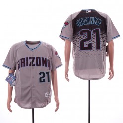 MLB Arizona Diamondbacks #21 Zack Greinke Gray Teal Flexbase Jersey