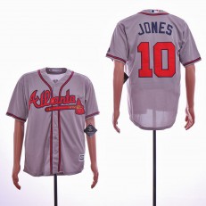 MLB Atlanta Braves #10 Chipper Jones Gray Cool Base Jersey