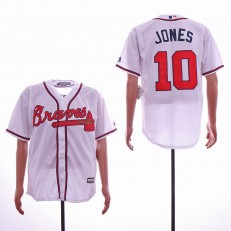 MLB Atlanta Braves #10 Chipper Jones White Cool Base Jersey