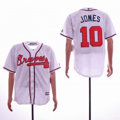 MLB Atlanta Braves #10 Chipper Jones White Cool Base Jersey