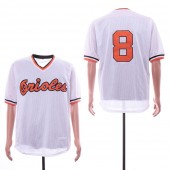 MLB Baltimore Orioles #8 Cal Ripken Jr. White Mesh Throwback Jersey