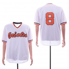 MLB Baltimore Orioles #8 Cal Ripken Jr. White Mesh Throwback Jersey