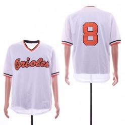 MLB Baltimore Orioles #8 Cal Ripken Jr. White Mesh Throwback Jersey