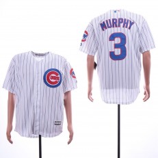 MLB Chicago Cubs #3 Daniel Murphy White Cool Base Jersey