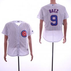 MLB Chicago Cubs #9 Javiers Baez White Cool Base Jersey