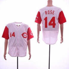 MLB Cincinnati Reds #14 Pete Rose White Throwback Jersey