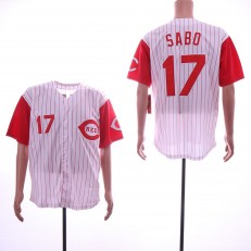 MLB Cincinnati Reds #17 Chris Sabo White Throwback Jersey