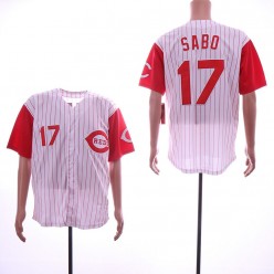 MLB Cincinnati Reds #17 Chris Sabo White Throwback Jersey