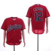MLB Cleveland Indians #12 Francisco Lindor Red Cool Base Jersey