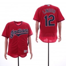 MLB Cleveland Indians #12 Francisco Lindor Red Flexbase Jersey