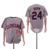 MLB Cleveland Indians #24 Roger Dorn Gray Turn Back The Clock Jersey
