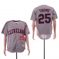MLB Cleveland Indians #25 Jim Thome Gray Turn Back The Clock Jersey