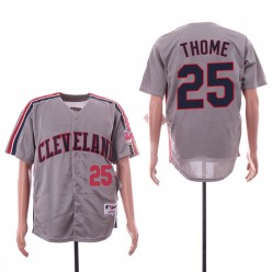 MLB Cleveland Indians #25 Jim Thome Gray Turn Back The Clock Jersey