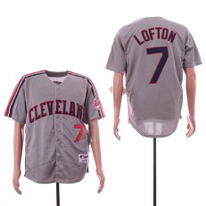 MLB Cleveland Indians #7 Kenny Lofton Gray Turn Back The Clock Jersey