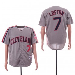 MLB Cleveland Indians #7 Kenny Lofton Gray Turn Back The Clock Jersey