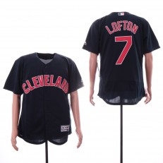 MLB Cleveland Indians #7 Kenny Lofton Navy Alternate Flexbase Jersey