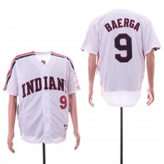 MLB Cleveland Indians #9 Carlos Baerga White Turn Back The Clock Jersey