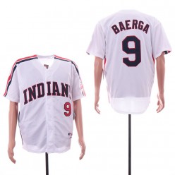 MLB Cleveland Indians #9 Carlos Baerga White Turn Back The Clock Jersey