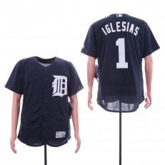 MLB Detroit Tigers #1 Jose Iglesias Navy Flexbase Jersey