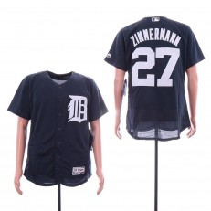 MLB Detroit Tigers #27 Jordan Zimmermann Navy Flexbase Jersey